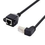 chenyang Câble d'extension RJ45 8P8C FTP STP UTP Cat6 mâle vers femelle LAN Ethernet coudé à 90 degrés avec trous de montage sur panneau