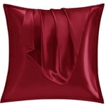 Vielit Taie Oreiller Satin 60x60 Lot de 2,pour Cheveux,Similaire Aux Taie d Oreiller en Soie,Housse de Coussin 60x60,Taies d'oreillers certifié Oeko-Tex Red