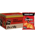 Doritos Crisps Box of 24 x 48g Chilli Heatwave vegetarian snacks Grab Bags UK