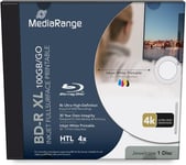 1 MediaRange BD-R XL Extra Large Blu ray HTL 100GB 4x Printable blank disc MR520