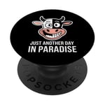 Cow Farmer Just Another Day In Paradise Funny Cow Farmer PopSockets Adhesive PopGrip