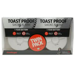 FireAngel Optical Smoke Detection Alarms Toast Proof 9V Battery 85dB Twin Pack