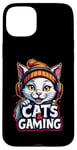 iPhone 15 Plus White Cat with Headset Design Case