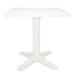 RESOL Esculapi Table Terrasse Carrée Extérieur 70x70 | Table en Plastique pour Patio, Jardin ou Balcon | Protection UV Résistant aux Intemperie | 2/4 Personnes - Blanc