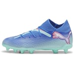 PUMA Unisex Kids Future 7 Pro Fg/Ag Jr Soccer Shoe, Bluemazing Puma White Electric Peppermint, 12 UK