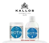 KALLOS KJMN PROFESSIONAL BIOTIN HAIR MASK& SHAMPOO -Beautifying Hair Mask & Sham