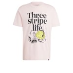 adidas Men's Three Stripes Life Graphic Tshirt, Sandy Pink F24, L