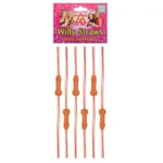 Fun Hen Party 6pc Adult Willy Sipper Drinking Straw Set Little Willies UK