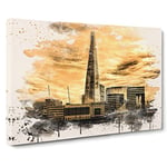 The Shard Building London No.5 Modern FC Canvas Wall Art Print Ready to Hang, Framed Picture for Living Room Bedroom Home Office Décor, 24x16 Inch (60x40 cm)