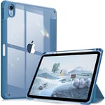 FINTIE Coque pour iPad 10ème Génération 10.9 Pouces 2022 - [Rangement de Stylet] Coque Rigide et Transparente Claire, Housse Antichoc avec Bords en TPU Veille/Réveil Auto, Bleu Océan