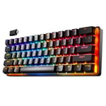 SteelSeries Apex Pro Mini Wireless clavier gaming HyperMagnetic - Format compact 60% - Actionnement ajustable - RGB - Touches PBT - Bluetooth - 2.4 GHz - USB-C - Allemand QWERTZ