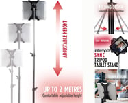 79" Tablet Tripod Floor Stand Stable iPad Holder Adjustable Foldable Mount 360°