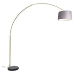 Qazqa - xxl - Lampadaire avec Abat-Jour - 1 lumière - h 269 cm - Noir et Or - Moderne - éclairage intérieur - Salon i Chambre