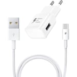 Laddare + Kabelpaket för Samsung Galaxy S24 Snabbladdare Ultrakraftig och snabb NY GENERATION 3A med USB-C-kabel Vit