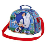 Sonic The Hedgehog - SEGA Sega-Sonic Faster-3D Lunch Bag, Blue, 25.5 x 20 cm