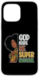 Coque pour iPhone 13 Pro Max Black Queen Natural Hair Beauty God Made Me Mélanine pour femme