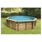 Piscine hors sol bois octogonale - 510x120cm -Liner Bleu - OCEA  