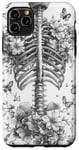 iPhone 11 Pro Max Skeleton Ribcage Anatomy with Flowers Butterflies Case