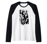 Vintage Sci Fi Giant Iron Robot Science Fiction Raglan Baseball Tee