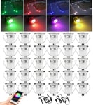 Lot de 30 Bluetooth RGB Spots LED Encastrable Extérieur, Ø30mm Dimmable Couleur Mini Spot Led Spot Encastrable Sol, Etanche IP67 DC12V Spot Piscine Spot Escalier pour Terrasse Bois