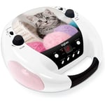 BigBen Portable Kompakt-Anlage Chat LED Lecteur CD Radio aux-In Enfants Boombox