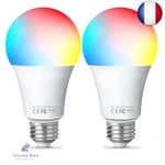 Fitop Ampoule Intelligente Wifi Led Smart Bulb E27, 10W RGBCW Ampoule Connectee