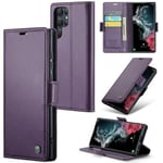 Samsung Galaxy S22 Ultra      Pu Wallet Case    [Purple]