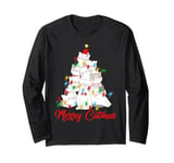 Merry Catmas Cat Xmas Lighting Santa Cat Christmas Tree Long Sleeve T-Shirt