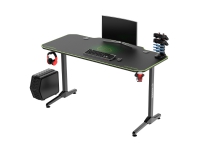 Spillepult Ultradesk Frag Gaming skrivebord, Sort med grønn matte