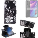 For TCL 30 Se Flip Wallet PU Leather Case Cover Stand Card Holder Pattern