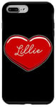 Coque pour iPhone 7 Plus/8 Plus Lillie Cœur dessiné à la main Motif prénom I Love Lillie