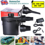 Electric Air Pump for Paddling Pool Fast Inflator Deflator Camp Air Bed Mattress