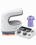 xTool Mini Heat Press Machine with Wireless Control Pod - Ultra Light Portable Small Heat Press Machine for T-Shirts Shoes Hats, 4 Custom Presets & Fast Heating Mini Iron for Crafting Heating Transfer