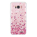 Evetane - Coque Silicone Compatible Samsung Galaxy S8 Plus - Protection Intégrale 360, Fine et Transparente - Coque Avant & Arrière - Haute Résistance - Confettis De Coeur