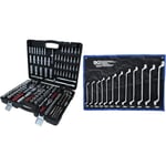 KS TOOLS 917.0795 - Caisse à Outils Complète en Coffret Douille de 1/4", 3/8" et 1/2" & BGS 1214 - Jeu de clés à œil doubles - coudées - 6 x 7-30 x 32 mm - 12 pièces