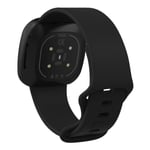 Silikonirannekoru Fitbit Versa 4/Sense 2 Musta (L)