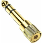 Serbia - 1PC Adaptateur Jack 6.35 mm Mâle vers 3.5 mm Fem, Casque Prise Adaptateur Audio 6.35 3.5 Connecteur Stéréo Plaqué Or Convertisseur Prise