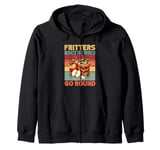 Apple Fritters Makes the World Go Round Funny Retro Foodie Zip Hoodie