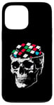 Coque pour iPhone 13 Pro Max Magic Cube Skull Vintage Illustration Magic Cube Lover