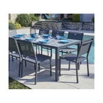 CADAQUES - Ensemble table et chaises de jardin - 8 places - Gris Anthracite