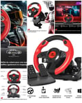 Volant Et Pédales De Jeu Vidéo Race Pro Wheel 1 Compatible Windows 11/ Pc Spirit Of Gamer Programmable 6 Boutons.