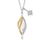 Engelsrufer Collier pour femme en argent sterling et pendentif bicolore rempli d'une boule de quartz rose – Petit pendentif étoile serti de 5 pierres de zircone – Fermoir mousqueton, 50 cm, Argent sterling, Pas de gemme