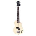 Carry-on By Blackstar Mini Electric Bass Guitar Vintage White Perfect for Kids and Adults, Beginners and Travel