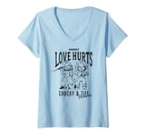 Womens Chucky & Tiff Forever Love Hurts V-Neck T-Shirt