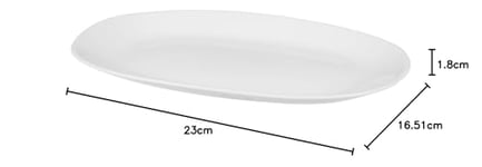 Galicja Assiette Quadro - Assiettes plates - Plates - Service de table - Assiette plate - Assiette blanche - Service de repas - Assiette de repas - Assiette - Tableware - Plate - 23 x 16,5 x 1,8 cm