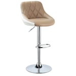 WOLTU Tabouret de Bar en Cuir synthétique, chaise Assise Hauteur réglable, Kaki