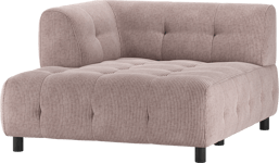 Louis Modulære sofa 1,5 chaiselong med arm venstre, fløjl lyserød H73x140x122 cm