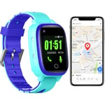 Montre Traceur Gps 4g Pour Senior Enfant Localisation Température Cardio Pression Bleu Yonis