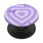 Pastel Purple Hearts Retro Butterfly 90s Aesthetic PopSockets Swappable PopGrip