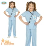 Kids Vet Costume Boys Girl Animal Hospital Pet Uniform Childs Fancy Dress Outfit